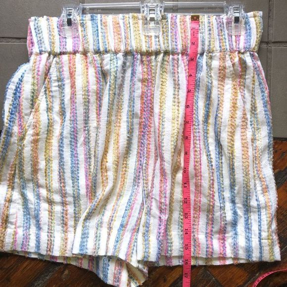 Lou & Grey Loft Rainbow Stripe Shorts Pensive Blue Size Small - Picture 6 of 8